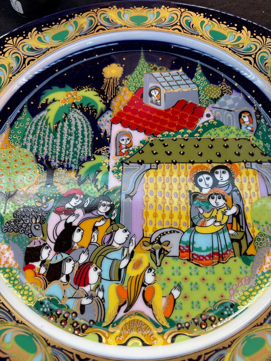 Porzellan Rosenthal: Weihnachtsteller von Bjorn Wiinblad (DK)