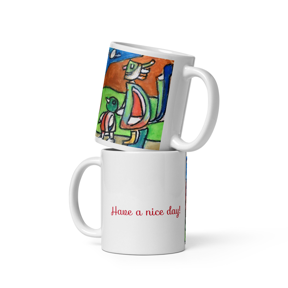 Keramikbecher/Keramiktassen mit Künstlermotiven