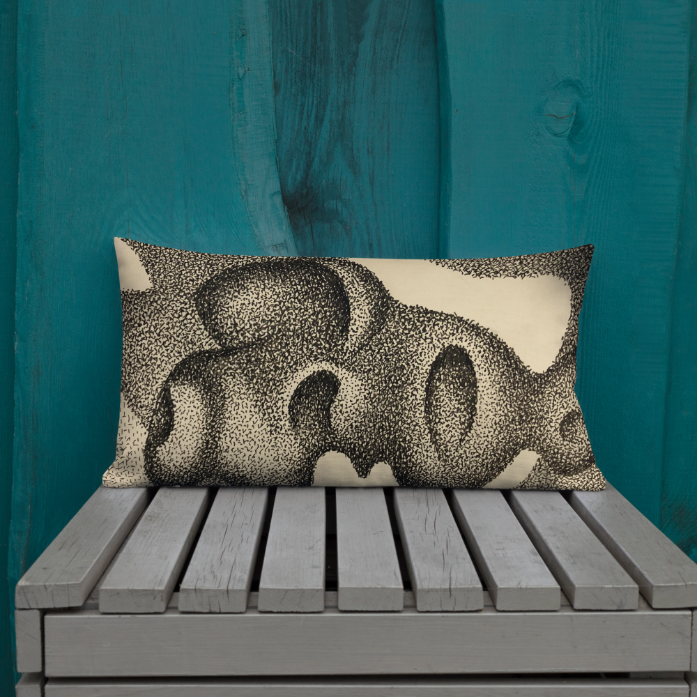 Kissen mit abstraktem Muster in Grau/ pillow with abstract design in Grey.
