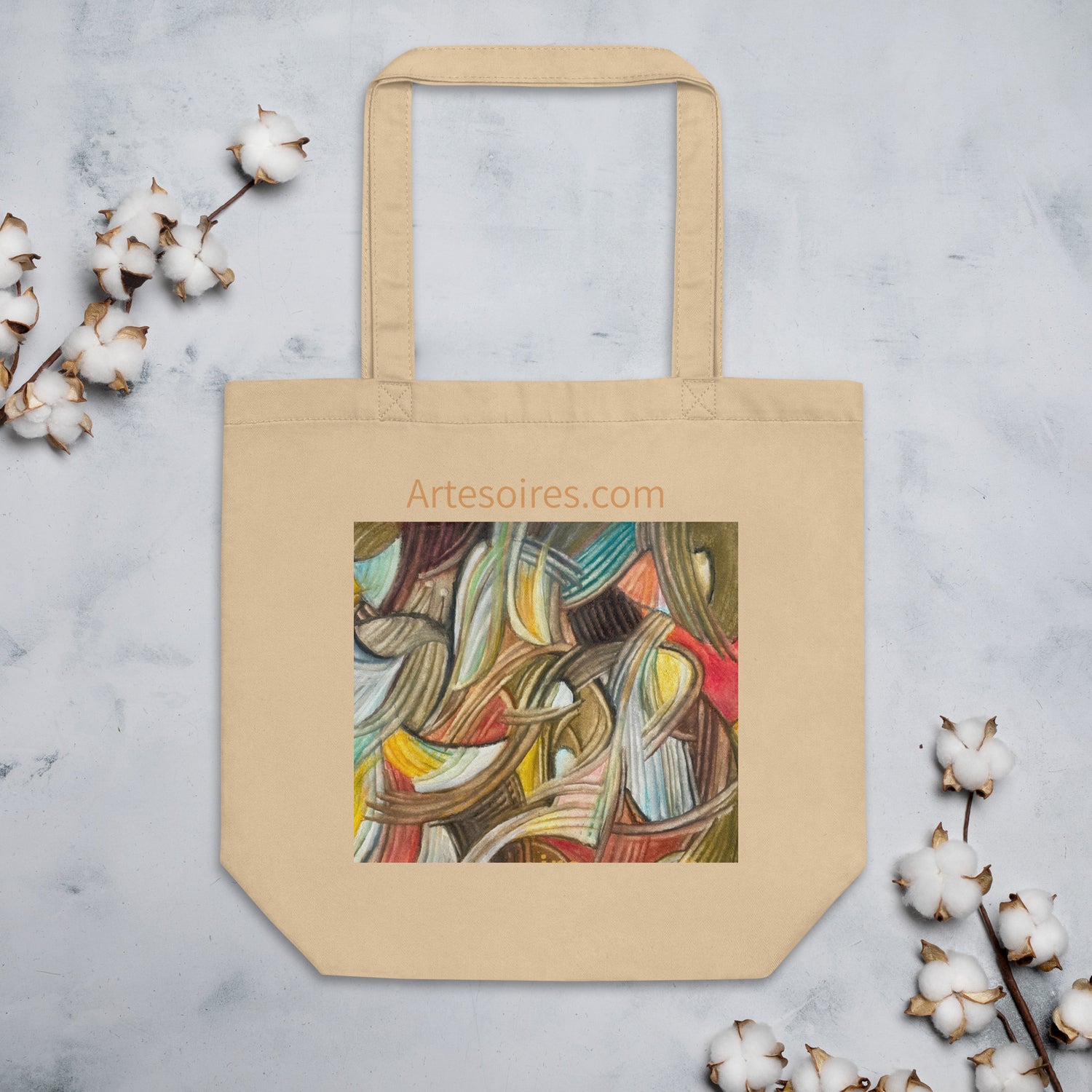 Tragetasche aus Biobaumwolle mit Label Artesoires.com