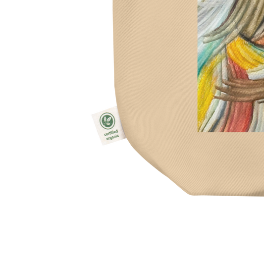 Organic cotton tote bag with artist design